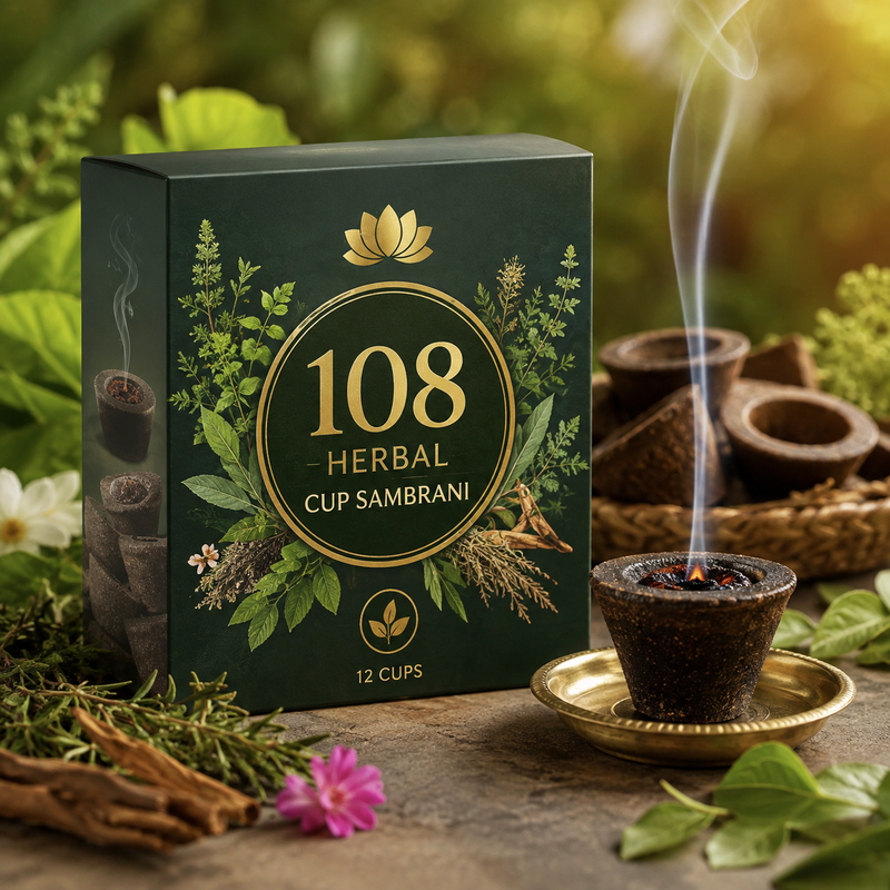 108 Herbal Cup Sambrani  - 12 Cups