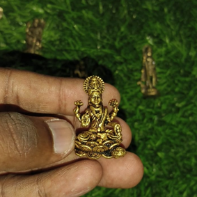 Lakshmi Statue – 1 Inch | Antique Brass Lakshmi / Lord Lakshmi Idol for Home Temple & Pooja Decor