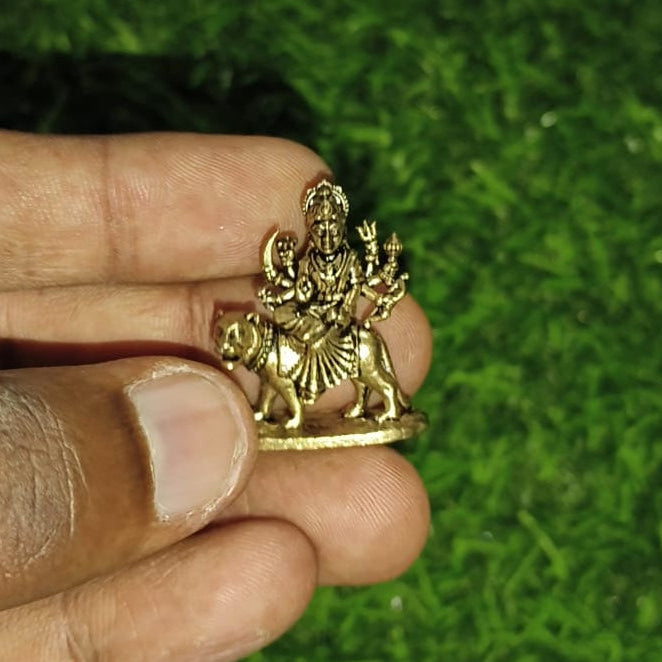 Durga Amma Miniature Idol – Antique Brass Finish | Divine Touch