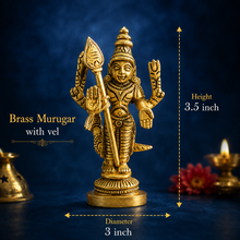 Brass Murugan Idol with Vel